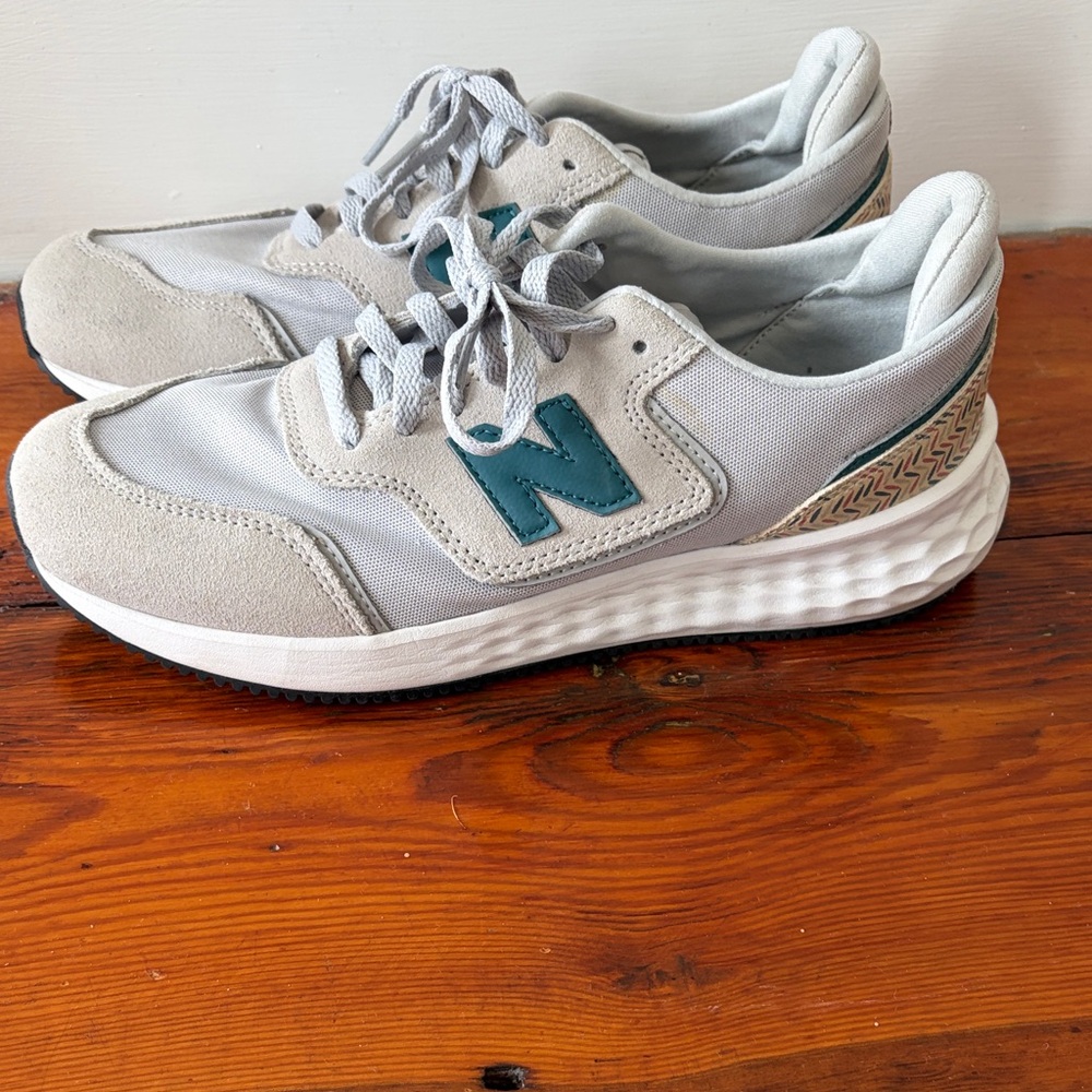 Gray and Teal Sneakers